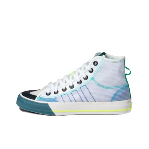 Adidas Originals NIZZA Series Skateboard Shoes Unisex High-Top White/Blue