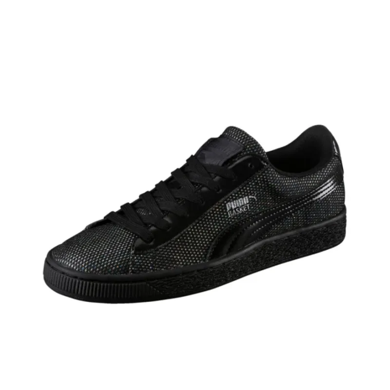 PUMA Basket Reset Reset Slip-Resistant Cushioning Coverage Low-Top Skateboard Shoes Women's Black-2