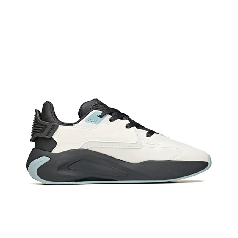 Anta Super Body Slip Resistant Cushioning Abrasion Resistant Low Top Skateboard Shoes White Charcoal Gray-1