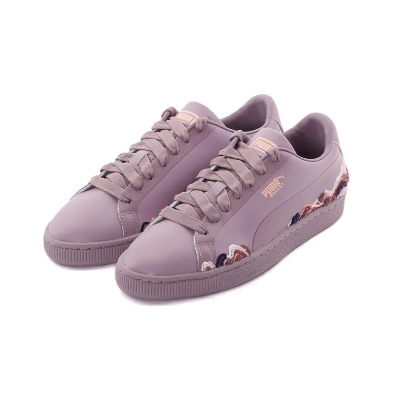 PUMA Basket Classic Balance Lightweight Breathable Low-Top Skateboard Shoes Women's Pink Purple-2