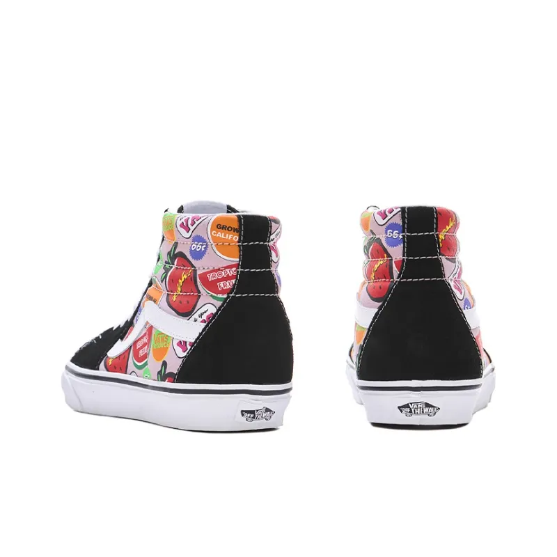 Vans SK8 Hi Black White Strawberry Multi‑Color-3