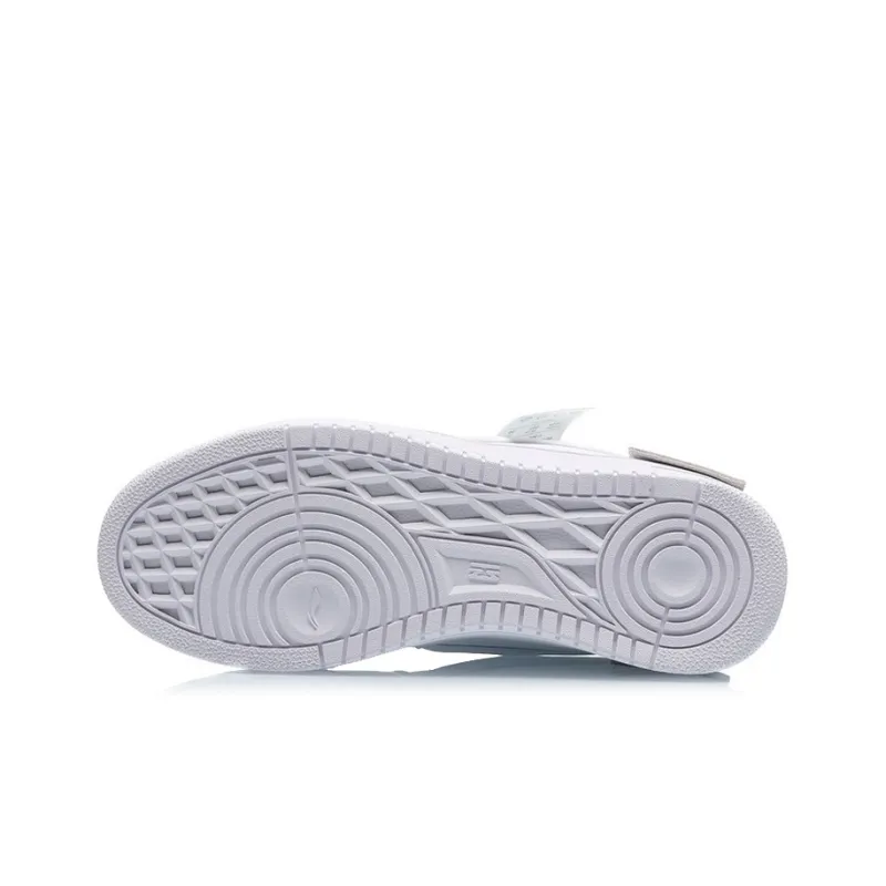 LiNing CF Disordered Wear Resistant Slip Resistant Low Top Skateboard Shoes Women's White Red-6