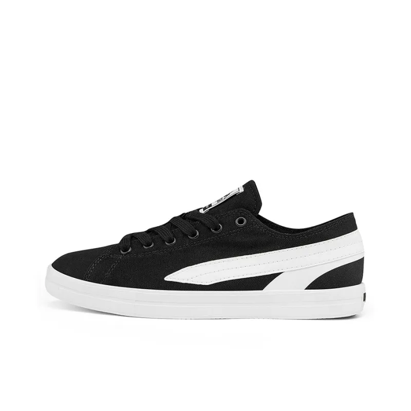 Kappa Lightweight And Wear-resistant Low-Top Skateboard Shoes Unisex Black White-0