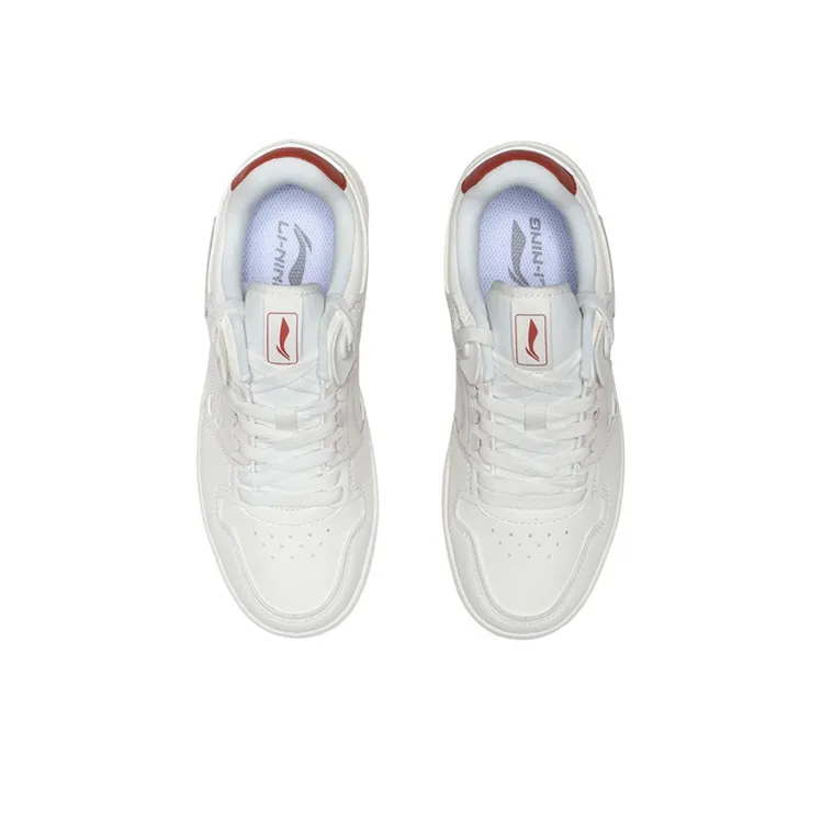LiNing Tianji Anti Slip Wear Resistant Low Top Skateboard Shoes Women's Mist White-3
