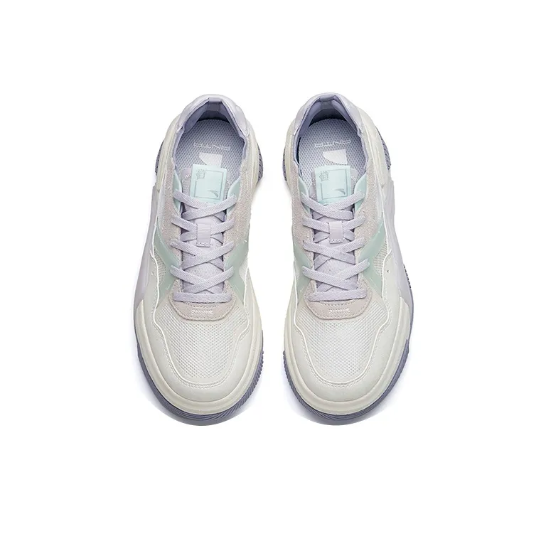 Anta Life Collection PRO Non slip Lightweight Low Top Skateboard Shoes Women's White Purple-2