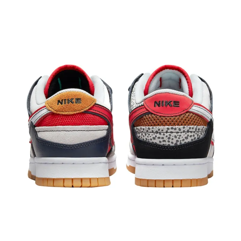 Nike Dunk Low Scrap Black Grey University Red-4
