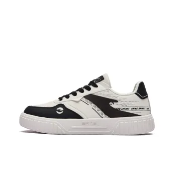 Erke War Song Anti Slip Wear Resistant Low Top Skateboard Shoes Men's White Black