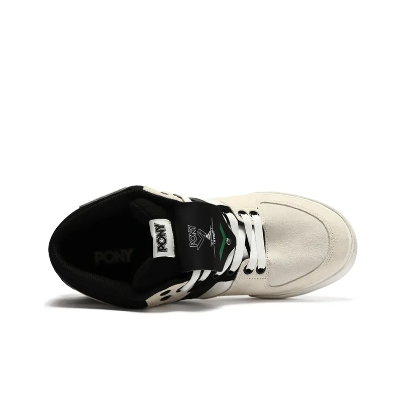 PONY Atop Breathable Slip Resistant Cushioning Low Top Skateboard Shoes Men's Beige Black-3