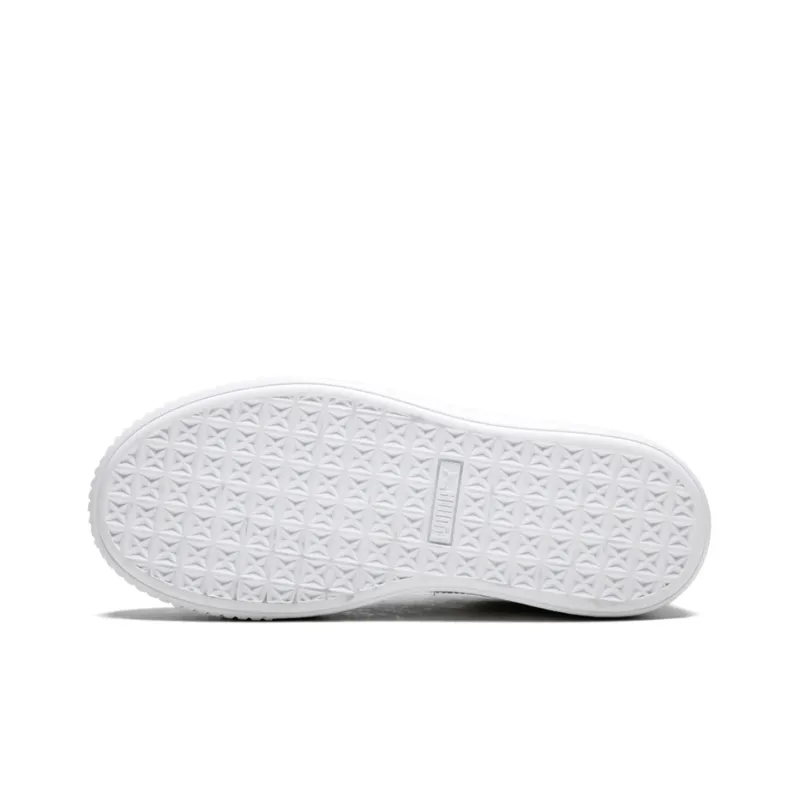 PUMA Suede Platform White/Silver Women's-4