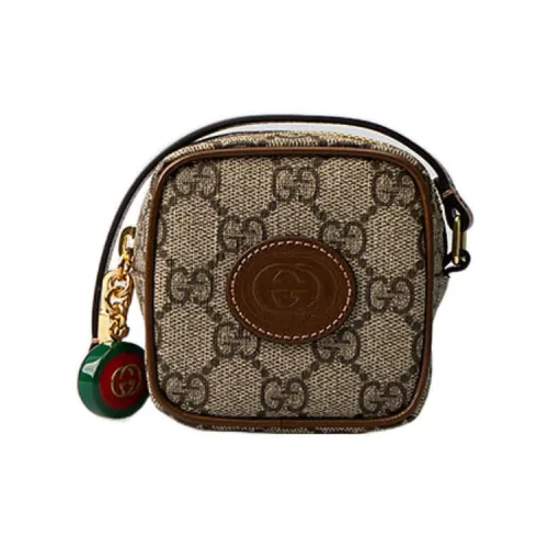 GUCCI Canvas With Leather Canvas Bag Shoulder Bag Crossbody Bag Mini Women's Brown