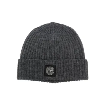 STONE ISLAND Compass motif Ribbed knit Beanie