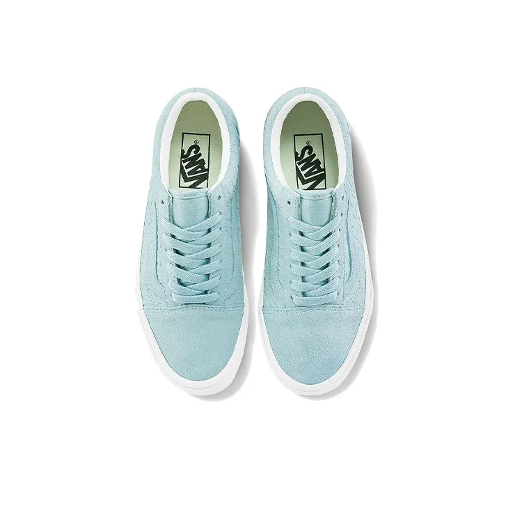Vans Old Skool Breathable Lightweight Wear resistant Low Tops Casual Skateboarding Shoes Blue Light Blue-2