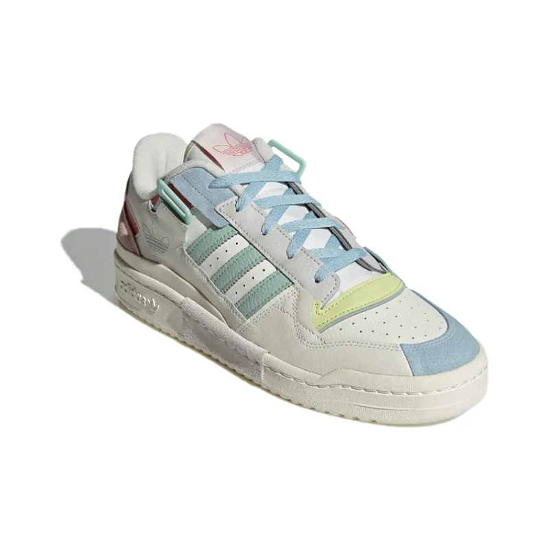 Adidas Originals Unisex Forum Exhibit Low Sneakers White/Pink/Blue-2