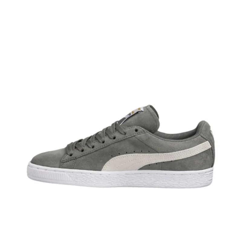 PUMA Suede Classic Slip-Resistant Cushioning Coverage Low-Top Skateboard Shoes Women's Gray Cyan Multicolor-0