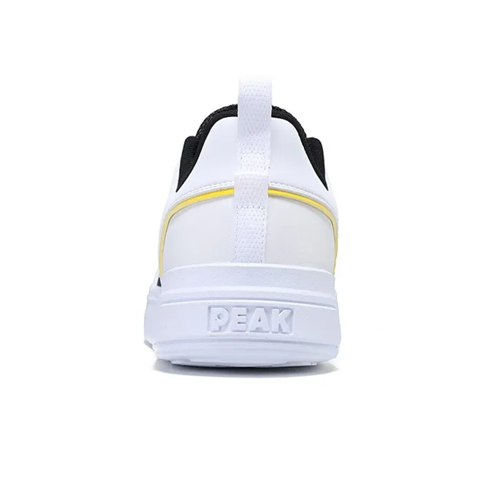 PEAK Anti Slip Wear Resistant Low Top Skateboard Shoes White Orange-2