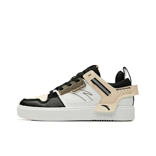 ANTA Skateboard Shoes Women's Low-Top Black/Champagne/ANTA White