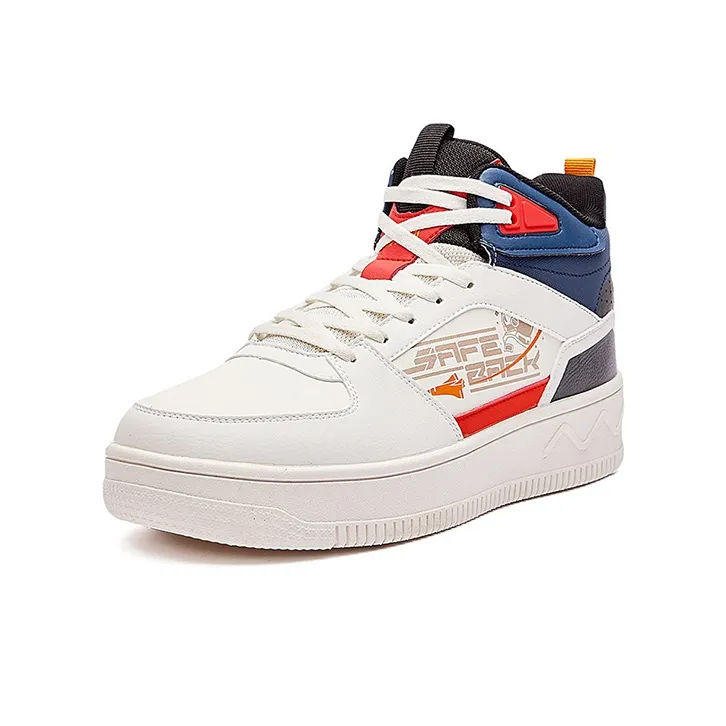 361° Anti Slip Wear Resistant High Top Winter Padded Skateboard Shoes Men's White Blue-2