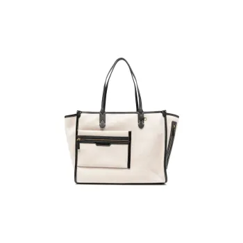 Anya Hindmarch Canvas Tote Bag Shopping Bag Handbag Women's Beige