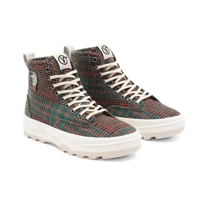 Vans Fuzzy Plaid Sentry Wc High Top Sneakers Red/Green Women's-2