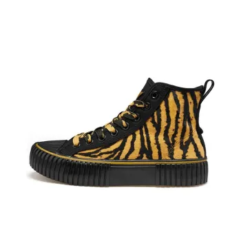 Kappa Artist Collaboration Five Elements Gold High-Top Skateboard Shoes Unisex Black Yellow
