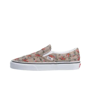 Vans Slip on Series Skateboard Shoes Women's Low Top Embroidered Floral