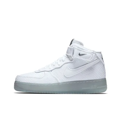 Nike Air Force 1 Skateboard Shoes Men Mid-Top White/Silver