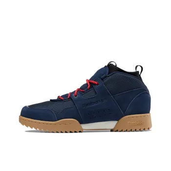 Reebok Workout Plus Ripple Boots Anti-Slip Wear-Resistant Cushioning Warm Mid-Top Skateboard Shoes Men's Navy Blue