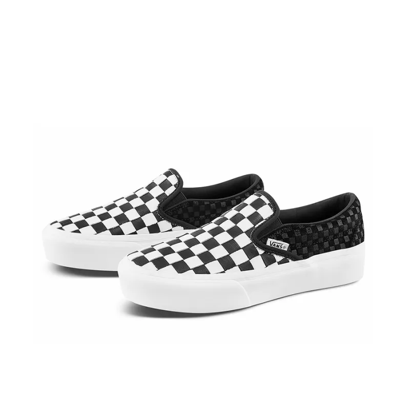 Slip On Classic Vans Platform 'Woven Black Blanc De Blanc'-1