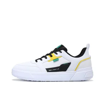 PEAK Anti Slip Wear Resistant Low Top Skateboard Shoes White Orange