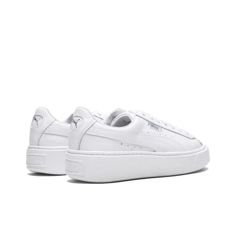 PUMA Suede Platform White/Silver Women's-3