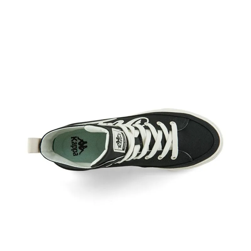 Kappa Coverage Anti Slip And Wear Resistant Mid Top Skateboard Shoes Unisex Black-3