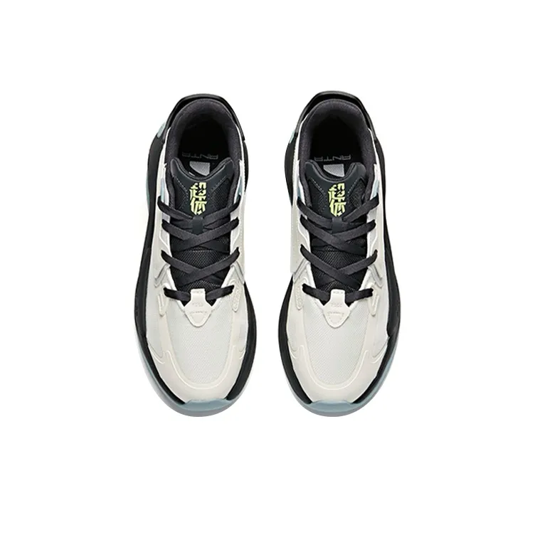 Anta Super Body Slip Resistant Cushioning Abrasion Resistant Low Top Skateboard Shoes White Charcoal Gray-3