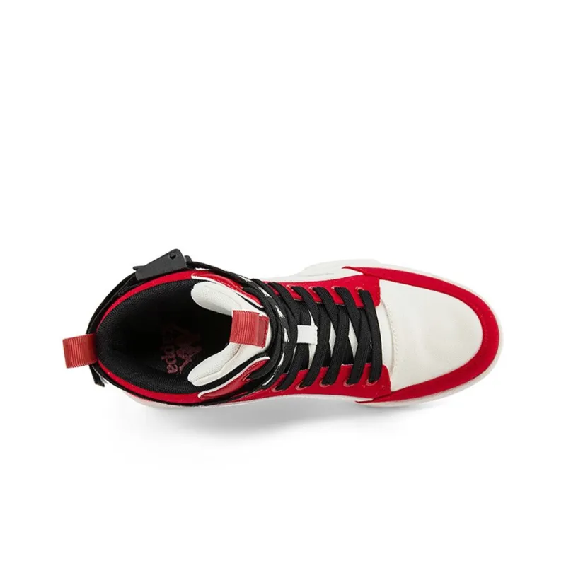 Kappa Coverage Anti Slip And Wear Resistant High Top Skateboard Shoes Unisex Red Black White-3