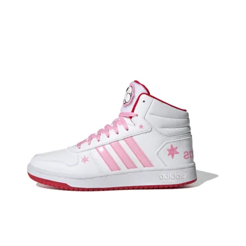 Adidas Neo Hoops 2.0 Skateboard Shoes Women's Mid-Top White/Pink