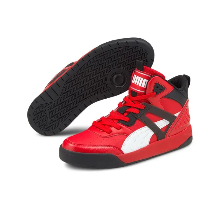PUMA Backcourt Skateboard Shoes Men Mid Top Red-3