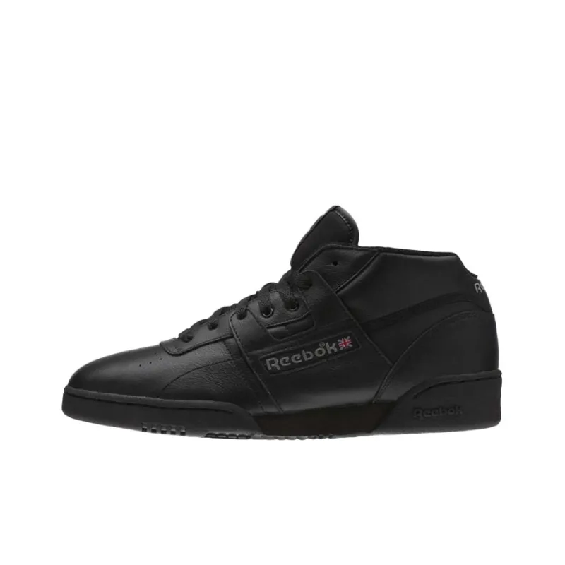 Reebok Workout Skateboard Shoes Men Mid Top Black-0