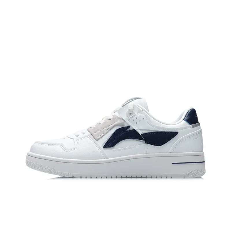 LiNing Tianji Slip Resistant, Abrasion Resistant, Balance, Lightweight Low Top Skateboard Shoes Men's White Blue-0