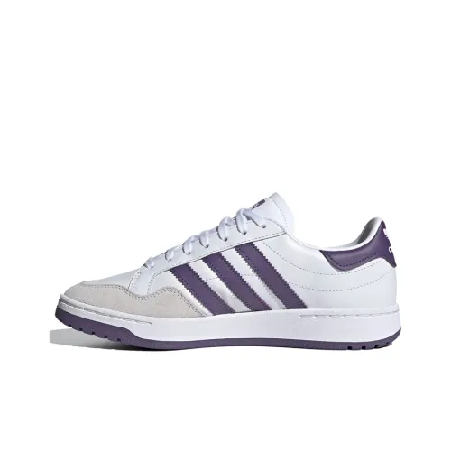 Adidas Originals Team Court Skateboard Shoes Women's Low-Top Purple/White/Gray