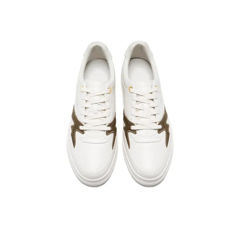 LI NING 1990 Cushioning Low Top Skateboard Shoes Men's White Umber-3