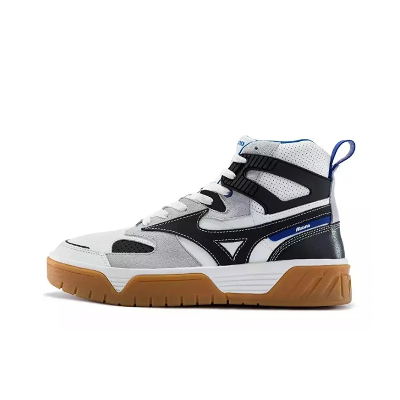Mizuno Cl Mid Skateboarding Shoes Black White Blue-0