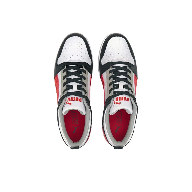 PUMA Rebound Lay Up Lo Sl Black/White/Red Low Board Shoes-3