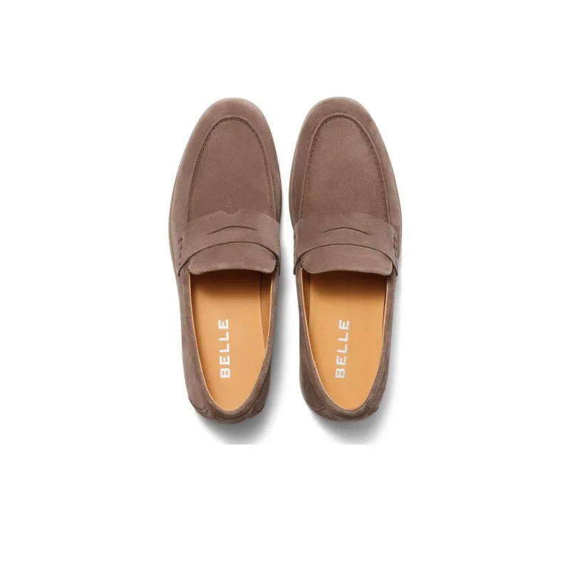 BELLE Dress Shoes Men Low Top Gray/Coffee-4