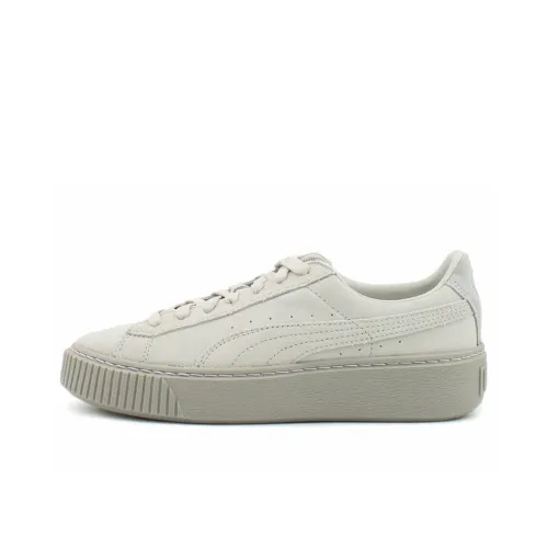 PUMA Basket Series Skateboard Shoes Women's Low-Top Gray