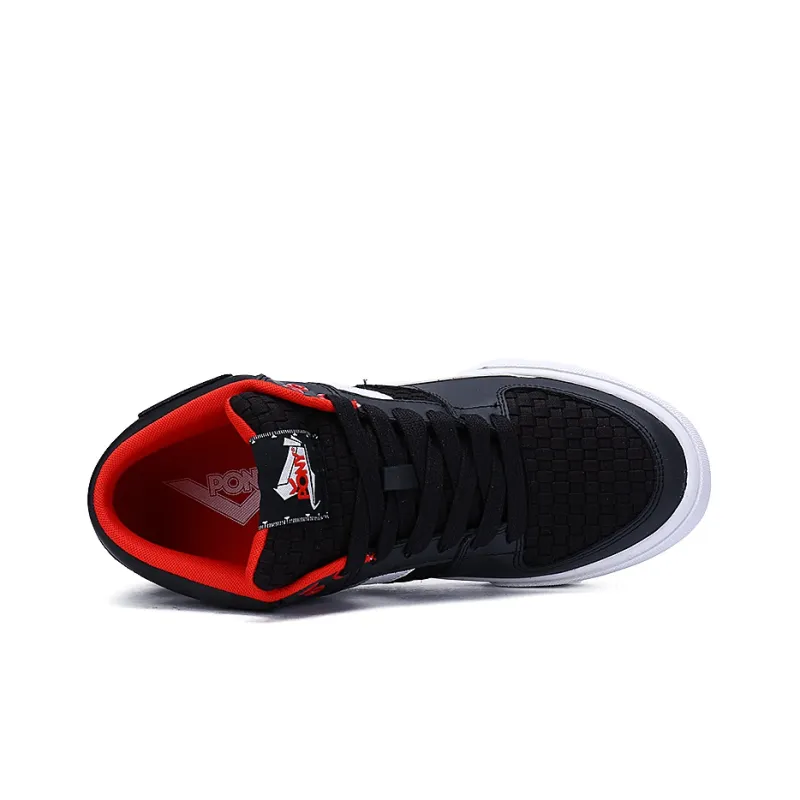 PONY Anti Slip And Wear Resistant Balance Support Coverage Mid Top Skateboard Shoes Women's Black-2