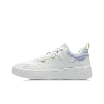 LiNing The Beginning Of The Line Anti Slip Wear Resistant Low Top Skateboard Shoes Women's White Purple