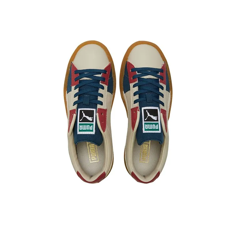 PUMA Suede Crepe Patch Peyote Blue Red-3