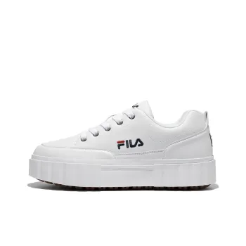 FILA Low Top Thick Sole Skate Shoes Unisex White Korean Version 'White Red Black'