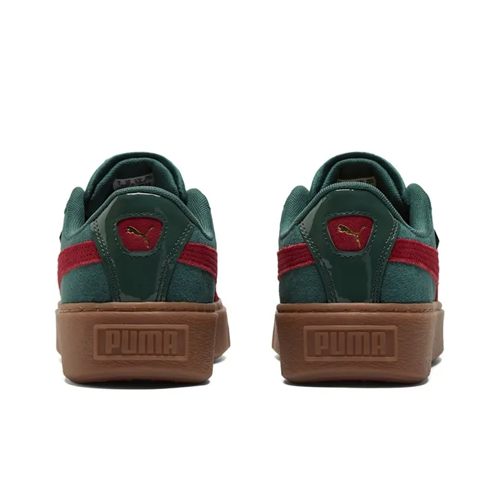 PUMA Platform Velvet Sneakers Green Women's-3