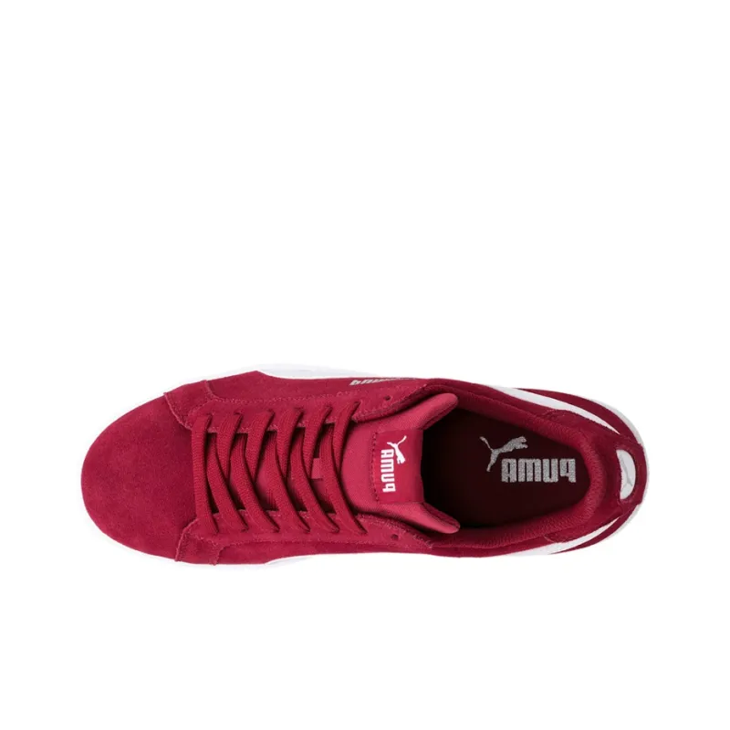 PUMA Smash Suede Retro Low Top Skate Shoes Red-2