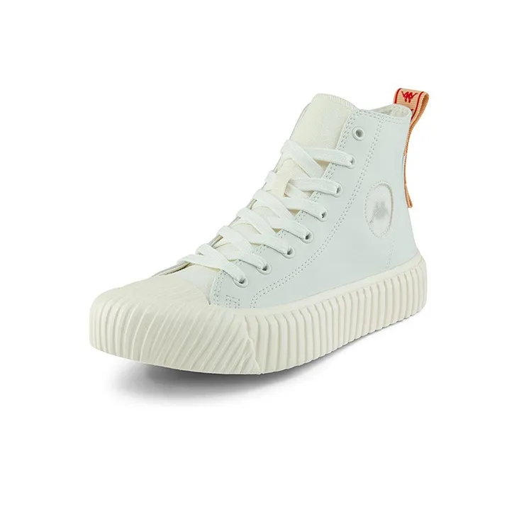 Kappa Coverage Anti Slip And Wear Resistant High Top Skateboard Shoes Unisex Jasmine White-2